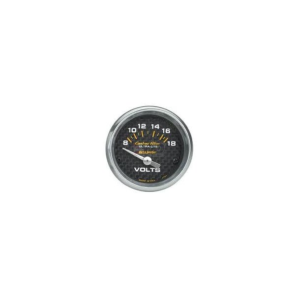 Auto Meter Carbon Fiber voltmeter 2-1/16" dia.