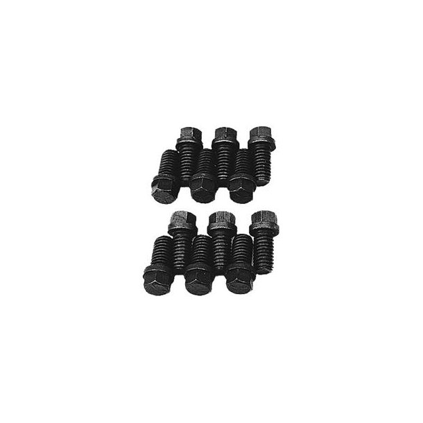 Boltst Headers 5/16-18 3/4" sort finish. st med 12 stk. (Mr. Gasket 976 - Trans Dapt 4900)