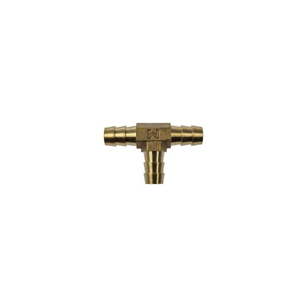 T-stykke til slange strrelse 3/8" = 9,3mm. (Dorman/Help products Brass)