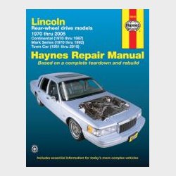 Haynes Reparations H�ndbog, Lincoln Continental &amp; Town Car 1970 til 2010