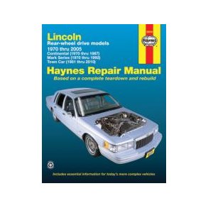 Haynes Reparations Hndbog, Lincoln Continental & Town Car 1970 til 2010