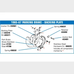 �verste fjeder til h�ndbremse bakker 1965-1982 Corvette 371954