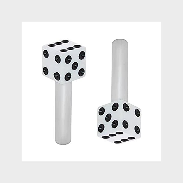 D�rl�s knop/terning i Aluminum hvid med sorte �jne 'Universal'. United Pacific Door Lock Knobs 70041