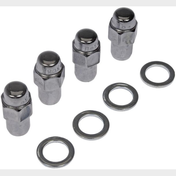 Hjulm�trik chrome 12 x 1,5 mm. m/styr 4 stk. pak. (Dorman 711-308) wheel nut