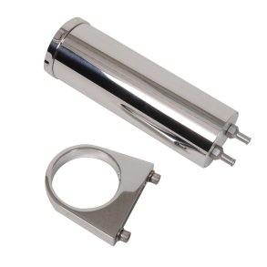 Overflow Tank, 15 oz. Round Smooth, Aluminum Polished, 5/16 in. Hose B (Billet Specialties BLK77109)