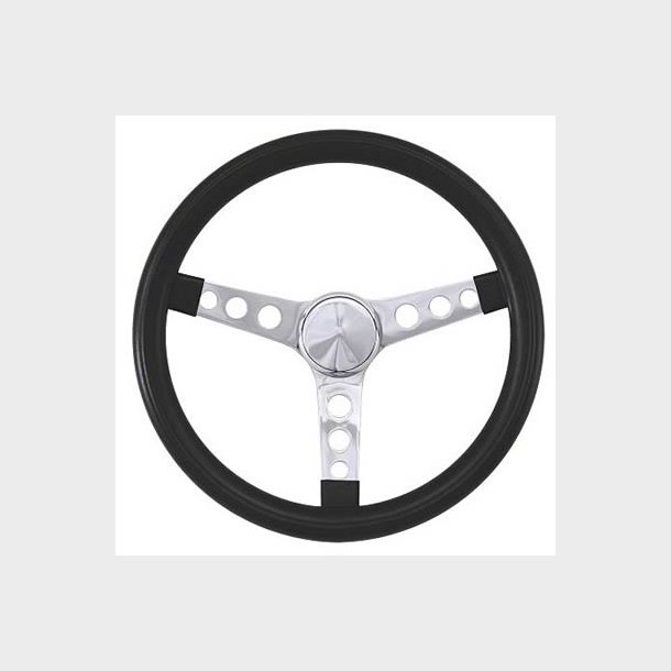 Grant rat, Classic Foam med 3 eger i sort vinyl/chrome (dia meter 13,50")