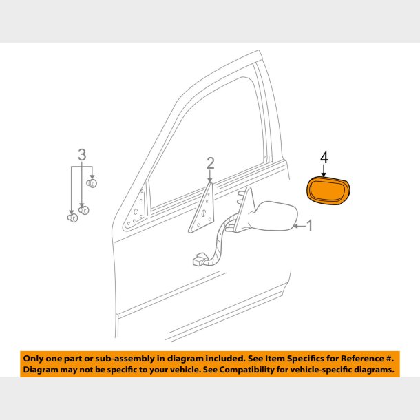 Spejlglas venstre Cadillac Seville 1998 til 2004 (GM 88891651)
