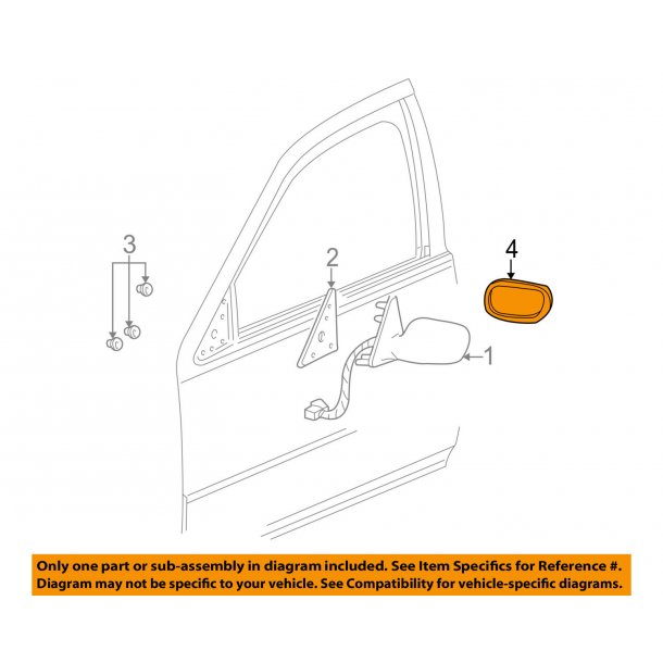 Spejlglas venstre Cadillac Seville 1998 til 2004 (GM 88891651)
