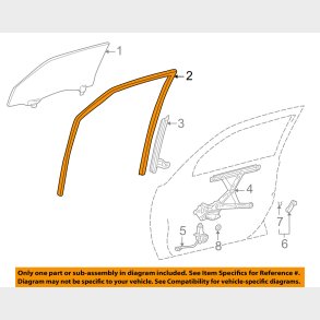 Kanalgummiliste venstre Pontiac Vibe 2003 til 2008 (GM 88974658)
