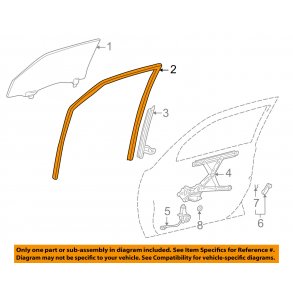 Kanalgummiliste venstre Pontiac Vibe 2003 til 2008 (GM 88974658)