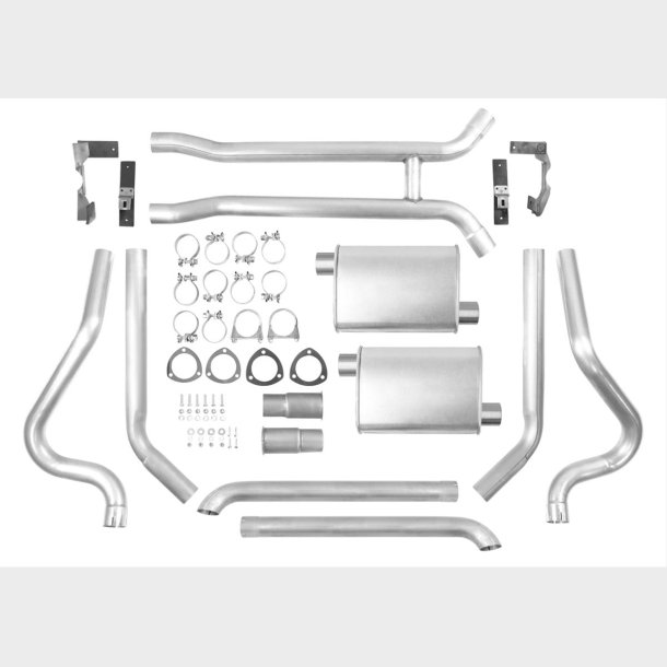 Udst�dningss�t 2-1/4" GM truck 1966 til 1972 Header-Back Dual Exhaust Systems (Walker 89027)