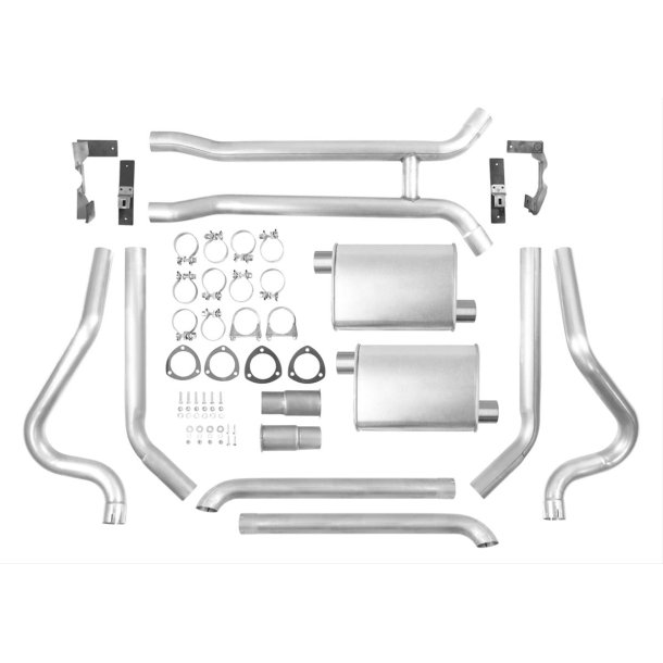 Udstdningsst 2-1/4" GM truck 1966 til 1972 Header-Back Dual Exhaust Systems (Walker 89027)