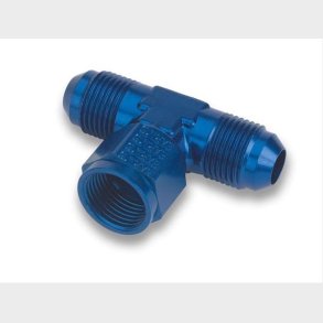 Fitting, Adapter, AN Tee with Female Swivel On Side -8 AN, Aluminum, Blue