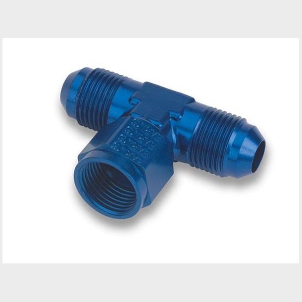 Fitting, Adapter, AN Tee with Female Swivel On Side -8 AN, Aluminum, Blue