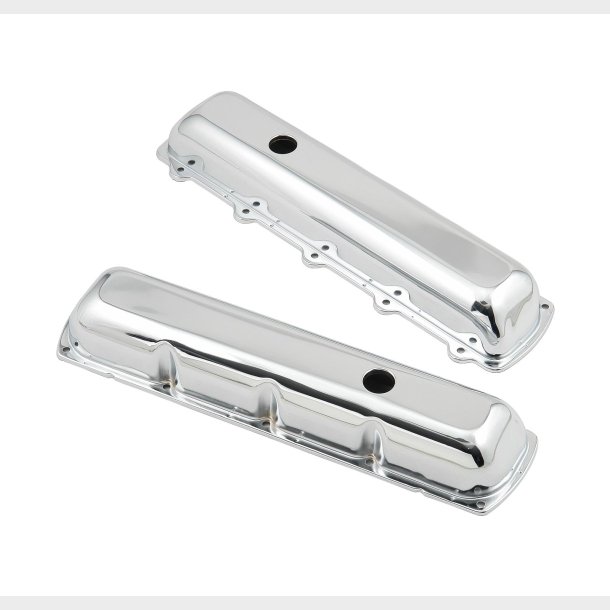 Ventild�ksel chrome s�t m. 2 stk. Oldsmobile 330 - 455 V8 (RPC R9391 - Mr. Gasket 9422)