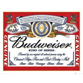 Metalskilt Budweiser