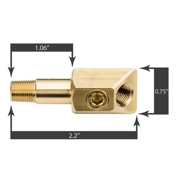 Adapter 45 grader (1/8" NPT)  Dakota Digital Oil Pressure Adapters 130070 Fitting 1/8"