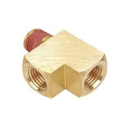 Adapter T-Stk (1/8" NPT)  Pipe Threads Solid Brass Street Tee 3 Way Fitting 1/8" NPT 240855  FST22RT