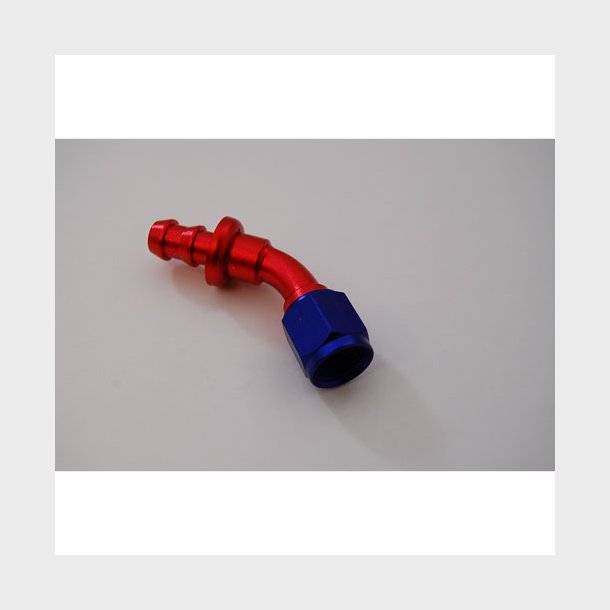 Aluminum Fitting, Push on hose fitting 45 grader str. AN 8 (RPC Racing Power Company)