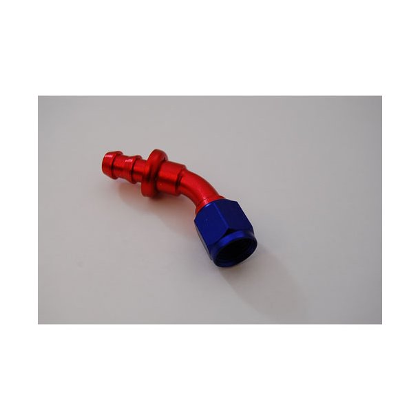 Aluminum Fitting, Push on hose fitting 45 grader str. AN 6 (RPC Racing Power Company)