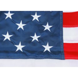 Amerikansk flag med broderede stjerner str. 3 x 5 fod = 90 cm. x 150 cm.