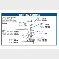 Antenne Mast 1969-1982 Corvette (ECK120399 TFA1802) Antenna mast