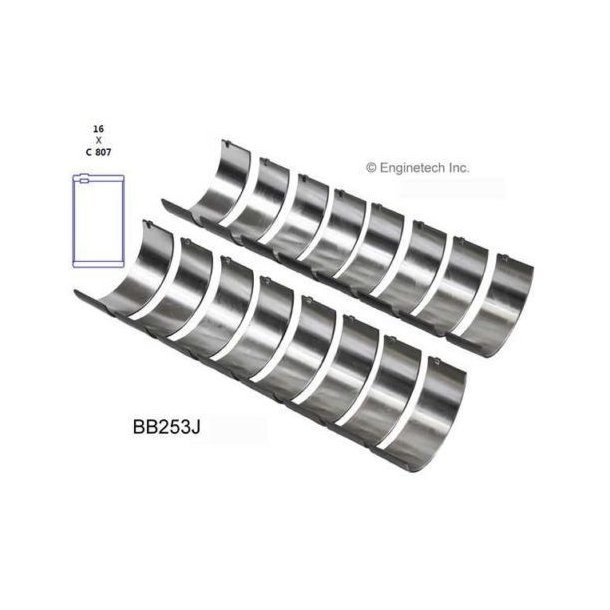 Plejllejer Chevrolet S/B V8 1963 til 2017 (Enginetech BB253J - SP 8-2555CP - DNJ PB3104STD)