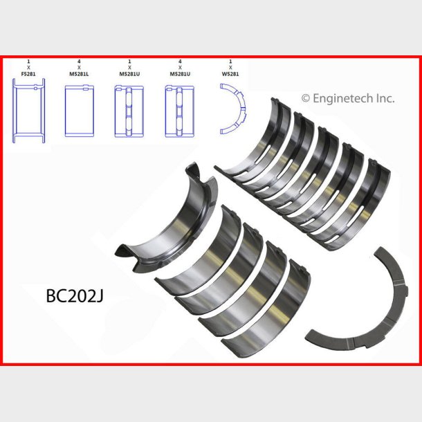 Hovedlejes�t Ford 4.6 V8 1993 til 2010 m. alu. block (BC202J - MS2259A)