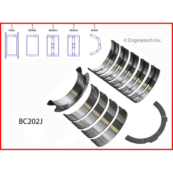 Hovedlejest Ford 4.6 V8 1993 til 2010 m. alu. block (BC202J - MS2259A)