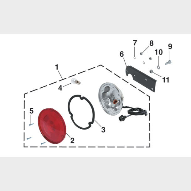 Baglygte s�t incl beslag i rustfrit til �rgang 1967-72  Chevy &amp; GMC Pickup &amp; Truck (36-4431 30-3628 30-3629) Tail Light - Stepside