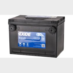 Batteri 12V 70AH &amp; koldstart 740SAE med side poler, Exide VAEXIDEEB708