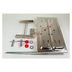 Batteri holder og bund i rustfri stl, komplet st fra Racing Power Company (RPC R9323)