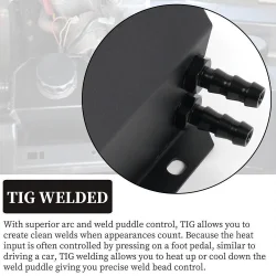 Overflow Tank, Black Universal 2L Aluminum Coolant Radiator Overflow Reservoir Expansion Tank, OCC078-BK