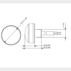 2 Stk. Blinklys med klart glas, rundt &amp; 27,1 mm. i dia meter, LED Sideblink, klar