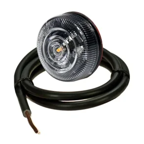 2 Stk. Blinklys med klart glas, rundt & 27,1 mm. i dia meter, LED Sideblink, klar