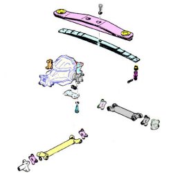 Boltst til bagfjederen Corvette 1963 til 1982 Se info/billeder (ECK 111385 - TFA 40589)