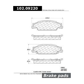 Bremseklodser bag (st til 2 hjul) Cadillac CTS, STS & Pontiac 2003 til 2011 (10209220 - MRD922)