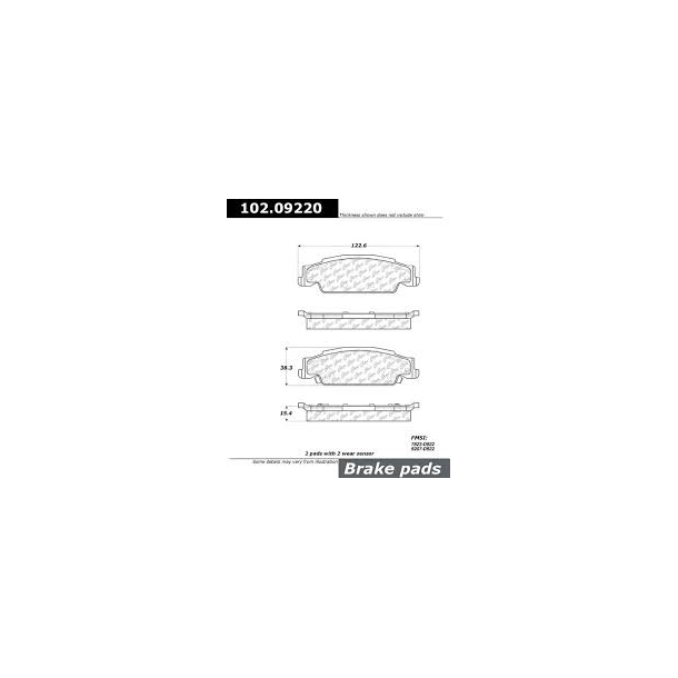 Bremseklodser bag (st til 2 hjul) Cadillac CTS, STS &amp; Pontiac 2003 til 2011 (10209220 - MRD922)