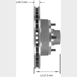 Bremseskive for GM (5040R - PRT1201 - AX5542) Front brake rotor