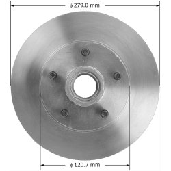 Bremseskive for GM (5040R - PRT1201 - AX5542) Front brake rotor