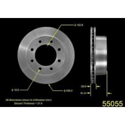 Bremseskive bag 8 bolt 4,84" centerhul GM 2001 til 2011 (Bendix PRT5260 - AX55055)