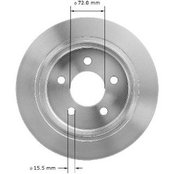 Bremseskive bag Jeep 1994 til 1998 (12167032 141901 - PRT1901 - AX5360)