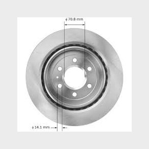 Bremseskive bag Cadillac SRX 2004 til 2009 (AX900374 - 18A2309A - 55114G)