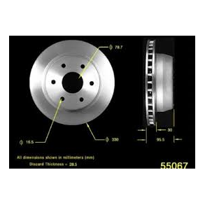 Bremseskive bag GM truck 2002 til 2006 (se mere under info)