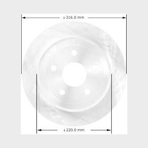 Bremseskive bag Jeep Wrangler 2007 til 2013 (780519R2 PRT5726) Rear brake rotor