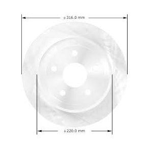 Bremseskive bag Jeep Wrangler 2007 til 2013 (780519R2 PRT5726) Rear brake rotor