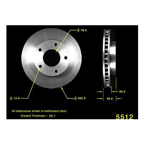 Bremseskive for GM 1969 til 1978 - se mere under info  (12162030 - PRT1007 - AX5512)