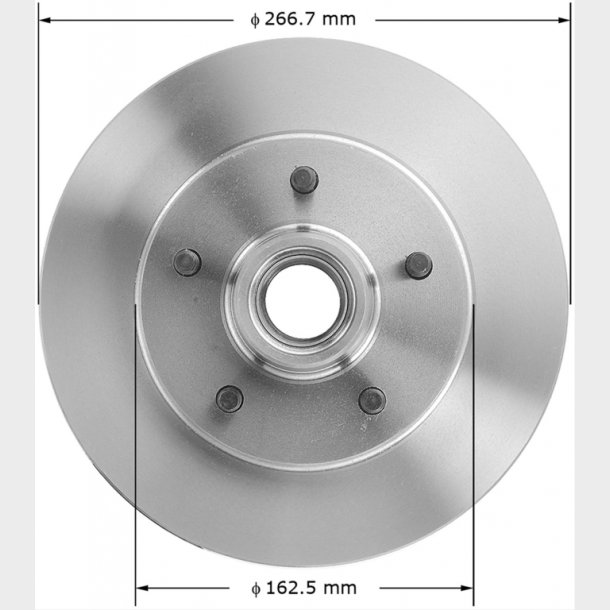 Bremseskive for Chevrolet &amp; Pontiac 1982 til 1995 (Bendix PRT1233 - Centric 12162013 - AX5547)