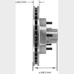 Bremseskive for Chevrolet &amp; Pontiac 1982 til 1995 (Bendix PRT1233 - Centric 12162013 - AX5547)
