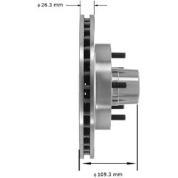 Bremseskive for Chevrolet &amp; Pontiac 1982 til 1995 (Bendix PRT1233 - Centric 12162013 - AX5547)